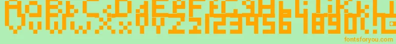 Toosimple-fontti – oranssit fontit vihreällä taustalla