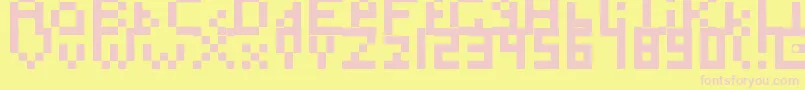 フォントToosimple – ピンクのフォント、黄色の背景