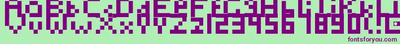 フォントToosimple – 緑の背景に紫のフォント