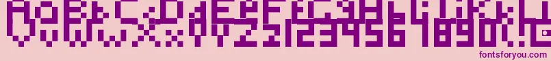 フォントToosimple – ピンクの背景に紫のフォント