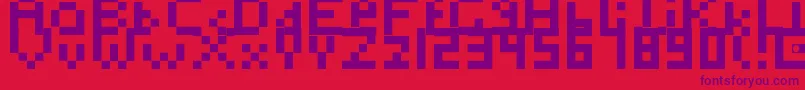 Шрифт Toosimple – фиолетовые шрифты на красном фоне