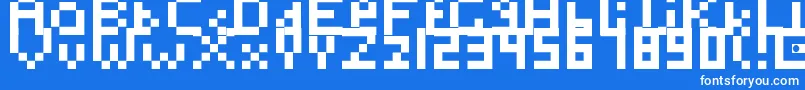 フォントToosimple – 青い背景に白い文字