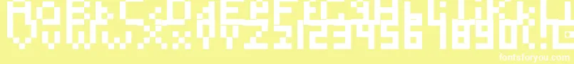 Шрифт Toosimple – белые шрифты на жёлтом фоне