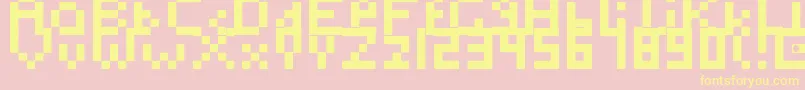 Toosimple-Schriftart – Gelbe Schriften auf rosa Hintergrund