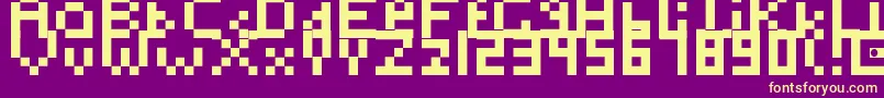 フォントToosimple – 紫の背景に黄色のフォント
