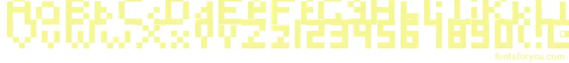 Toosimple-Schriftart – Gelbe Schriften auf weißem Hintergrund