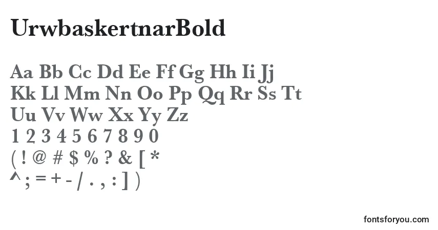 UrwbaskertnarBoldフォント–アルファベット、数字、特殊文字