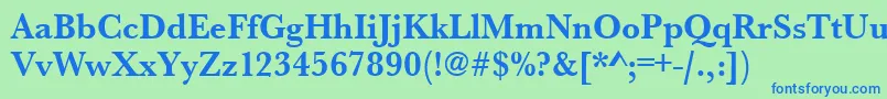 UrwbaskertnarBold Font – Blue Fonts on Green Background