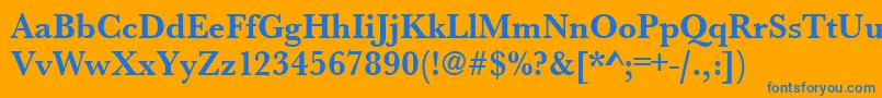 UrwbaskertnarBold Font – Blue Fonts on Orange Background