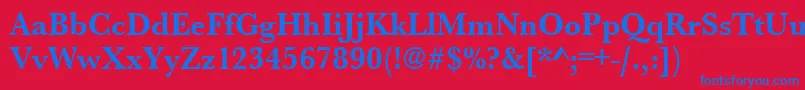 UrwbaskertnarBold Font – Blue Fonts on Red Background