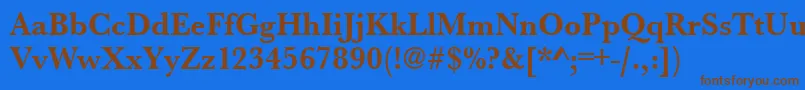 UrwbaskertnarBold Font – Brown Fonts on Blue Background