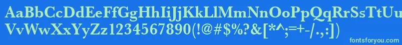 UrwbaskertnarBold Font – Green Fonts on Blue Background