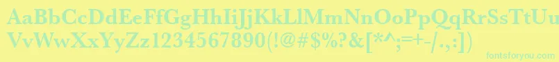 UrwbaskertnarBold-fontti – vihreät fontit keltaisella taustalla