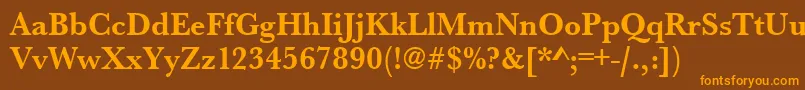 UrwbaskertnarBold Font – Orange Fonts on Brown Background