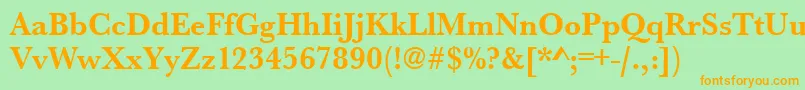 UrwbaskertnarBold Font – Orange Fonts on Green Background