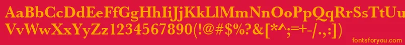 UrwbaskertnarBold Font – Orange Fonts on Red Background