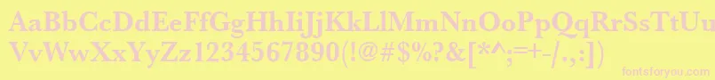 UrwbaskertnarBold-Schriftart – Rosa Schriften auf gelbem Hintergrund