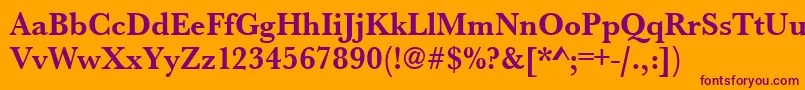 UrwbaskertnarBold Font – Purple Fonts on Orange Background