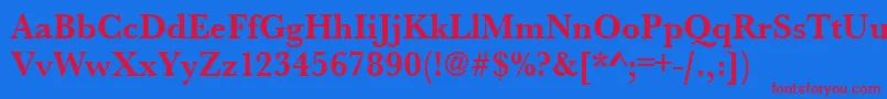 UrwbaskertnarBold Font – Red Fonts on Blue Background