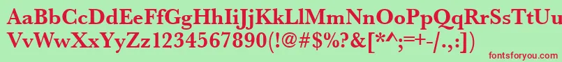 UrwbaskertnarBold Font – Red Fonts on Green Background