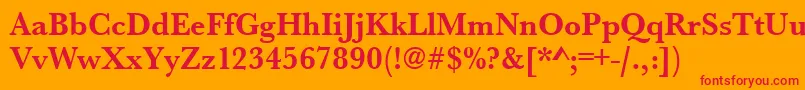 UrwbaskertnarBold Font – Red Fonts on Orange Background