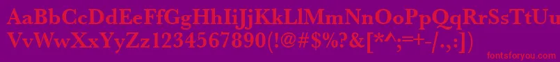 UrwbaskertnarBold Font – Red Fonts on Purple Background