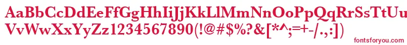 フォントUrwbaskertnarBold – 白い背景に赤い文字