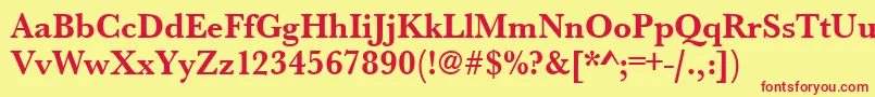 UrwbaskertnarBold Font – Red Fonts on Yellow Background