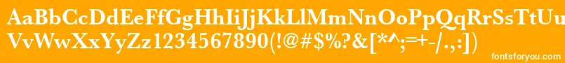 UrwbaskertnarBold-Schriftart – Weiße Schriften auf orangefarbenem Hintergrund