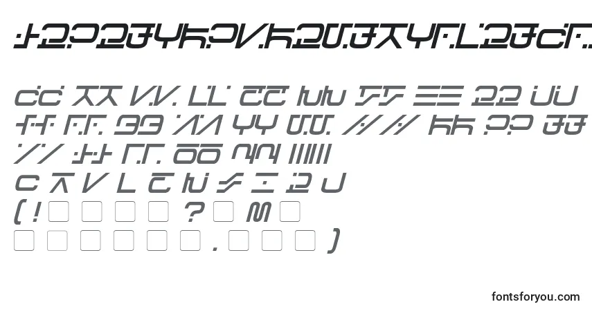 Шрифт VisitorScriptBoldItalic – алфавит, цифры, специальные символы