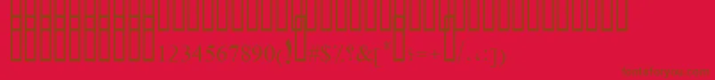 DiwaniBent Font – Brown Fonts on Red Background