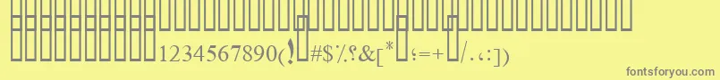 DiwaniBent Font – Gray Fonts on Yellow Background