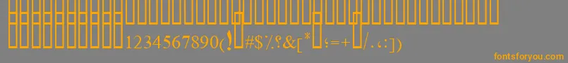 フォントDiwaniBent – オレンジの文字は灰色の背景にあります。