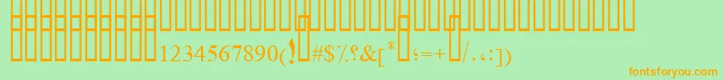 DiwaniBent Font – Orange Fonts on Green Background
