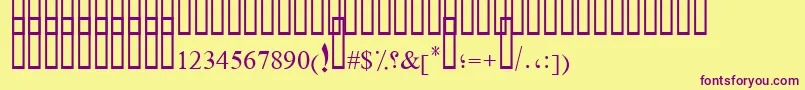 DiwaniBent Font – Purple Fonts on Yellow Background