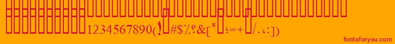 DiwaniBent Font – Red Fonts on Orange Background