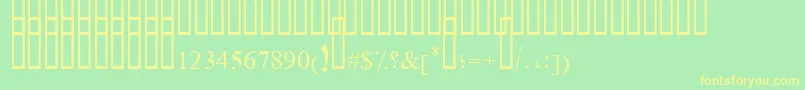 DiwaniBent Font – Yellow Fonts on Green Background