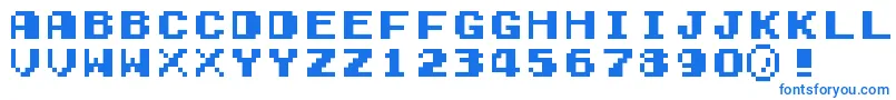 EarlyGameboy-Schriftart – Blaue Schriften auf weißem Hintergrund