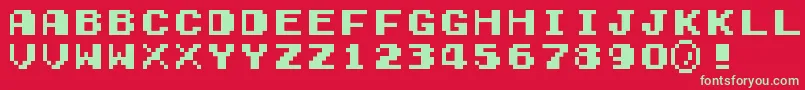 EarlyGameboy-Schriftart – Grüne Schriften auf rotem Hintergrund