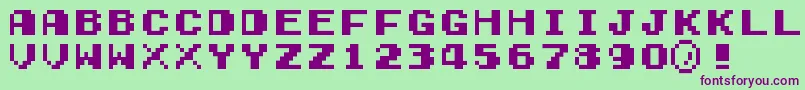 EarlyGameboy-Schriftart – Violette Schriften auf grünem Hintergrund