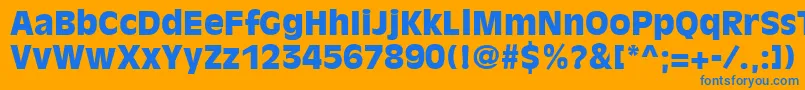 AntiqueOliveLtBlack Font – Blue Fonts on Orange Background