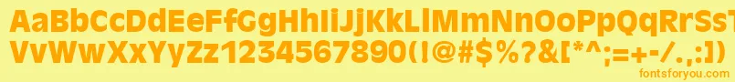 Fonte AntiqueOliveLtBlack – fontes laranjas em um fundo amarelo