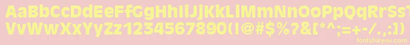 Fonte AntiqueOliveLtBlack – fontes amarelas em um fundo rosa