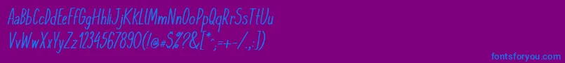 KomixconItalic Font – Blue Fonts on Purple Background