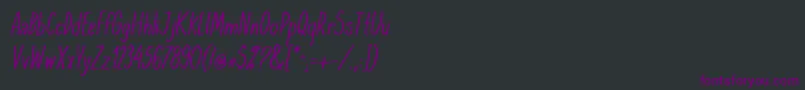 Шрифт KomixconItalic – фиолетовые шрифты на чёрном фоне