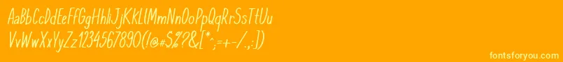 KomixconItalic-Schriftart – Gelbe Schriften auf orangefarbenem Hintergrund