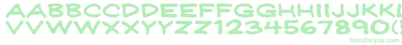 Jeffpwid-Schriftart – Grüne Schriften auf weißem Hintergrund