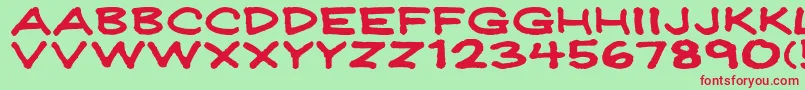 Jeffpwid Font – Red Fonts on Green Background