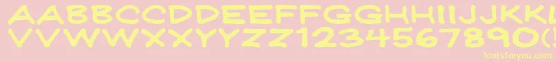 Jeffpwid-Schriftart – Gelbe Schriften auf rosa Hintergrund