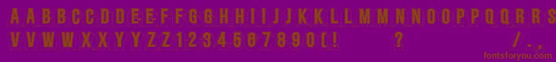 Minstrels-Schriftart – Braune Schriften auf violettem Hintergrund